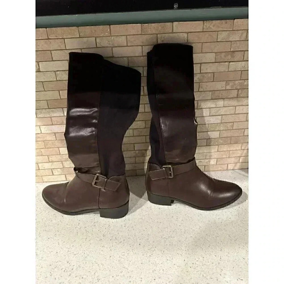 Ram-Ivey" Faux Leather Knee High Boots, brown size 7.5 h2 - Picture 4 of 6